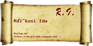 Rákosi Ida névjegykártya