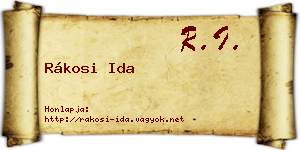 Rákosi Ida névjegykártya